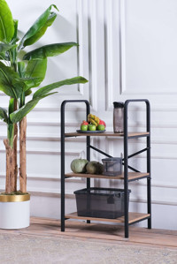 Pimango Carolina 3 Raflı Çok Amaçlı Dolap Kahverengi 119 x 96 x 40 cm