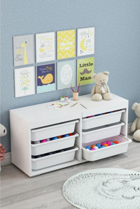 Dekorstilim 6 Çekmeceli 1 Raflı Çok Amaçlı Dolap Beyaz 89 x 52 x 30 cm