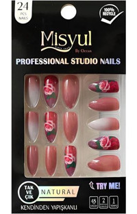 Misyul Natural Çok Renkli 24'lü Takma Tırnak