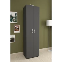 Bofigo 2 Kapaklı 5 Raflı Çok Amaçlı Dolap Antrasit 178 x 49 x 32 cm