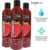 Deep Fresh Çilek Duş Jeli 3x400 ml