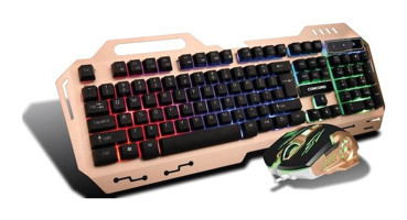 Concord C-58 Işıklı Ergonomik Krem-Siyah Kablolu Klavye Mouse Seti