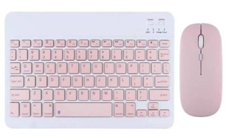 TezMax Via S10 10.1 Pembe Kablosuz Klavye Mouse Seti
