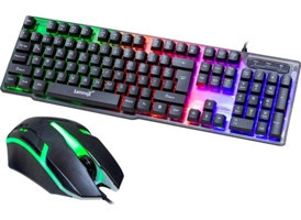 Axya LX-T30 2 Işıklı Siyah Kablolu Klavye Mouse Seti