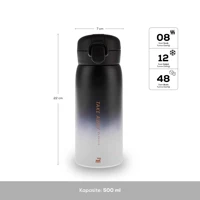 Karaca Skyfall Çelik 500 ml Matara Termos Siyah