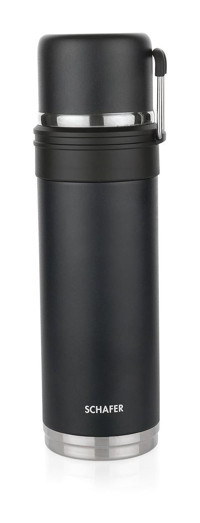 Schafer Iron Man Çelik 650 ml Matara Termos Siyah