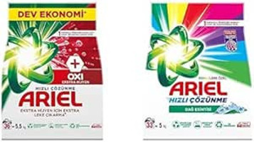 Ariel Oxi Extra Hijyen Dağ Esintisi Renkliler ve Beyazlar İçin 69 Yıkama Toz Deterjan 10.5 kg