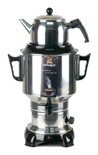 Armağan Kea-cyc-arm-0004 1100 W 3 lt Su Kapasiteli Metal Tek Demlikli Tek Musluklu Metal Elektrikli Semaver Beyaz