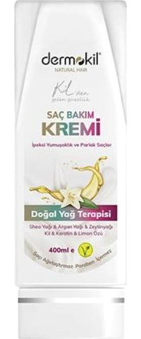 Dermokil Güçlendirici Argan Yağı Kil Keratin Limon Özü Shea Yağı Saç Kremi 400 ml