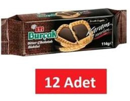 Eti Burçak Bitter Çikolatalı Bisküvi 12x114 gr