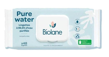 Biolane Pure Water Wipes 48 Yaprak Islak Mendil