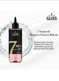 Gliss 7Sec Ekspres Onarıcı Nemlendirici İyonik Kompleks Üzüm Çekirdeği Yağı Kadın Saç Kremi 200 ml