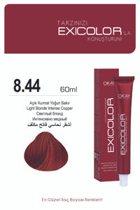 Exicolor 8.44 Açık Kumral Yoğun Bakır Krem Saç Boyası 2x60 ml