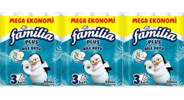 Familia Plus Coconut Özlü 3 Katlı 3x40'lı Rulo Tuvalet Kağıdı