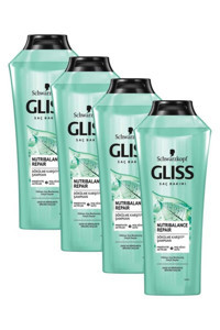 Gliss Nutribalance Repair Saç Dökülmesine Karşı Tüm Saçlar İçin Sade Standart Unisex Şampuanı 4x360 ml