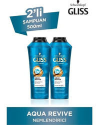 Gliss Aqua Revive Nemlendirici Tüm Saçlar İçin Deniz Yosunu Standart Unisex Şampuanı 2x500 ml