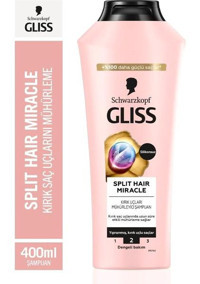 Gliss Split Hair Miracle Onarıcı Tüm Saçlar İçin Sade Standart Unisex Şampuanı 2x400 ml