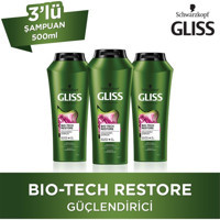 Gliss Bio-Tech Arındırıcı Tüm Saçlar İçin Sade Standart Unisex Şampuanı 3x500 ml