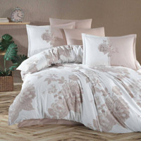 Clasy Rohan V2 Pamuk Dört Mevsim 200 x 220 cm Desenli Çift Kişilik Nevresim Takımı Bej