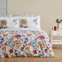 Karaca Home Persly Pamuk Dört Mevsim 200 x 220 cm Desenli Çift Kişilik Nevresim Takımı Mavi