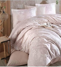 Clasy Ramina V1 Pamuk Dört Mevsim 200 x 220 cm Desenli Çift Kişilik Nevresim Takımı Bej