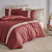 Clasy Olerin V2 Pamuk Dört Mevsim 200 x 220 cm Çift Kişilik Nevresim Takımı Kiremit