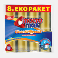 Macromax Oluklu 8'li Bulaşık Süngeri
