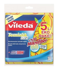 Vileda Ekstra Emiş Gücü 5'li Mikrofiber Temizlik Bezi
