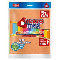 Macromax Rengarenk 5'li Mikrofiber Temizlik Bezi