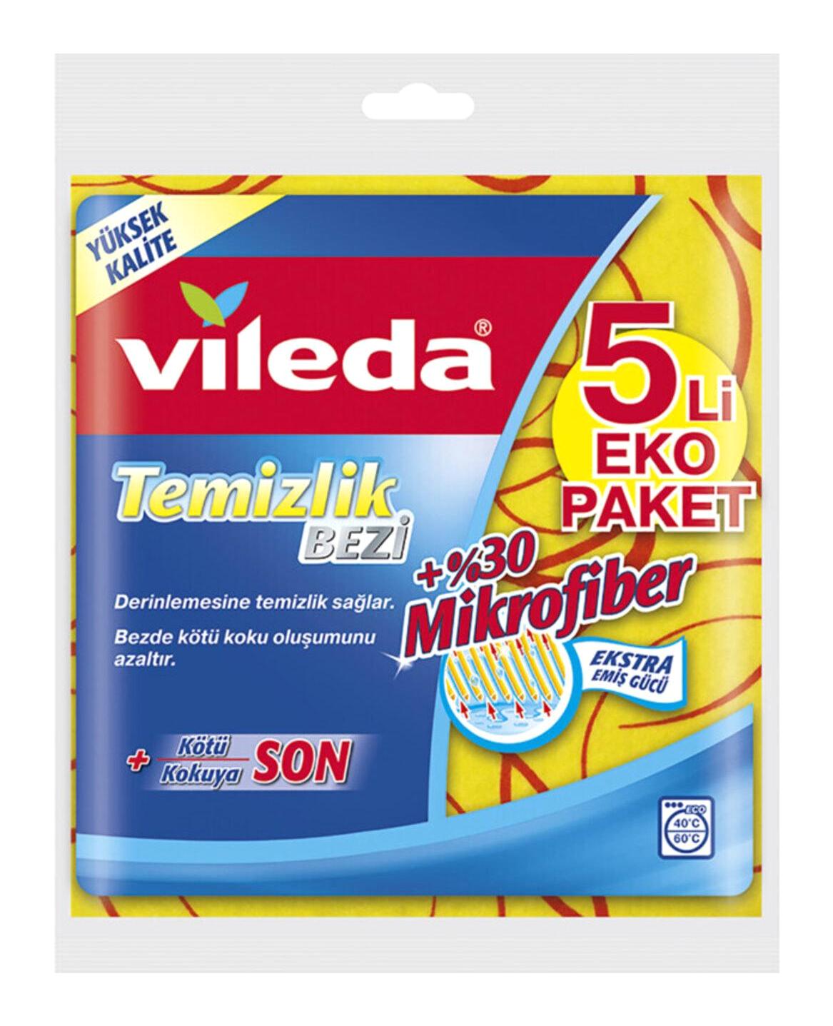 Vileda 5'li Mikrofiber Temizlik Bezi