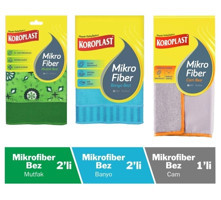 Koroplast 3'lü Mikrofiber Temizlik Bezi