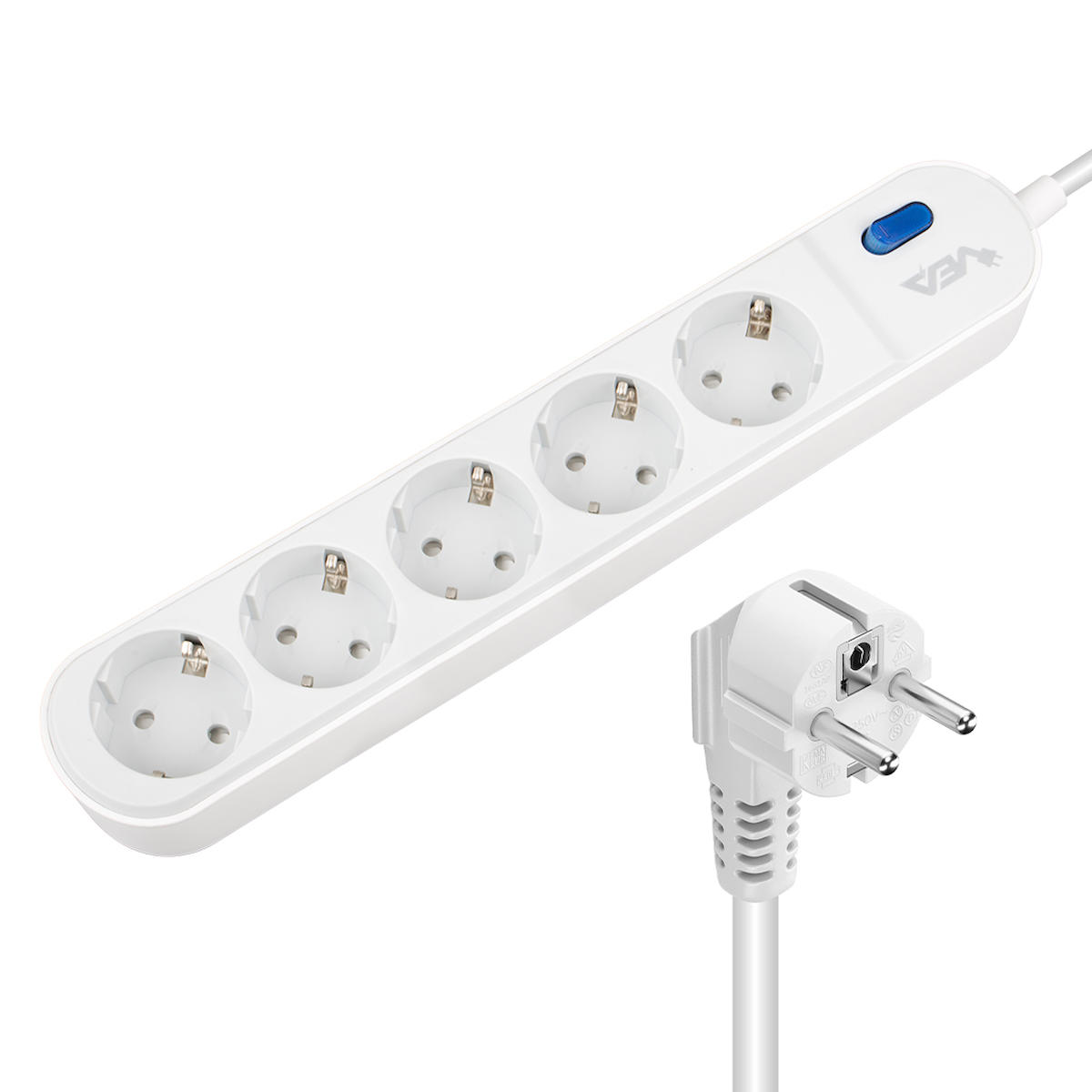Vea VE-VEGA105 5'li 1.5 metre USB Kablolu Çiftli Akım Korumalı Priz