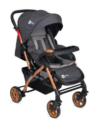 4 Baby AB-310 Çift Yönlü Katlanabilir 360 Derece Dönen Tam Yatar Bebek Arabası Antrasit