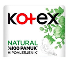 Kotex Natural Hipoelerjenik Organik İnce 26'lı Hijyenik Ped 1 Adet