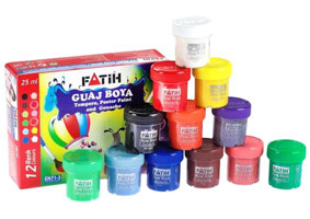 Fatih 50420 Çok Renkli 12x300 ml Guaj Boya Seti