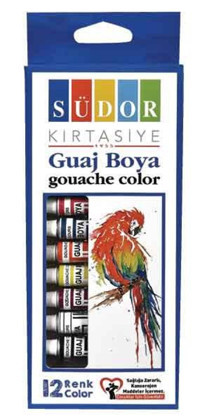 Südor Sd575 Tüp Çok Renkli 12x102 ml Guaj Boya Seti