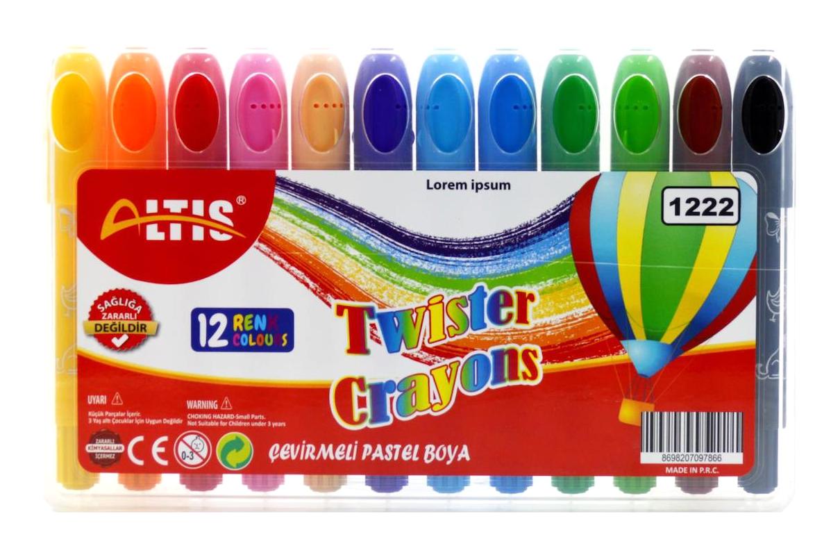 Altis Twister Crayons Çantalı 12'li Pastel Boya