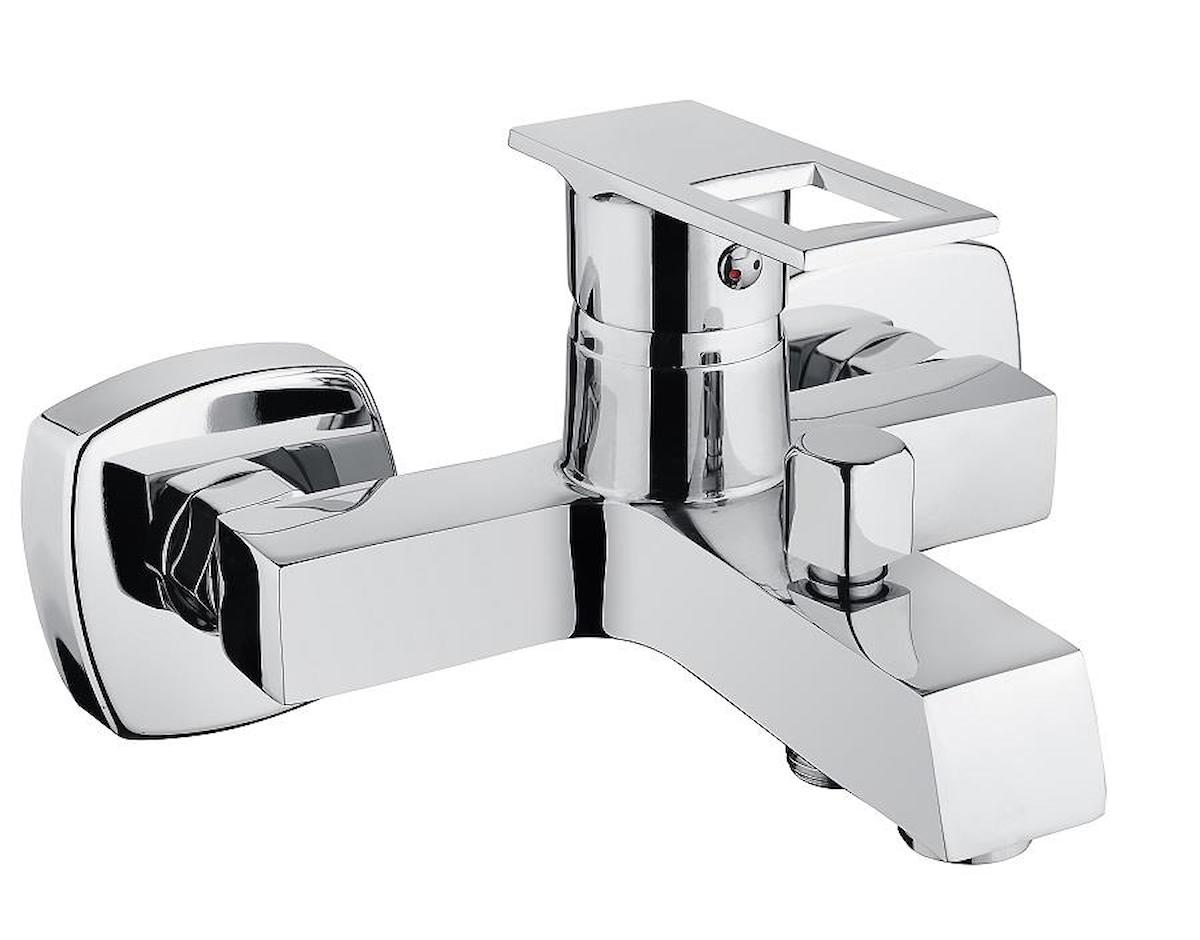 Vilas Dallas Metal Çift Delikli Aç Kapa Yarı Ankastre Kare Banyo Bataryası Krom