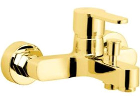 Adell Lento Pirinç Çift Delikli Aç Kapa Yarı Ankastre Kare Banyo Bataryası Altın
