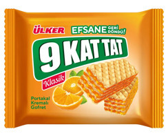 Ülker 9 Kat Tat Portakal Kremalı Gofret 12x39 gr