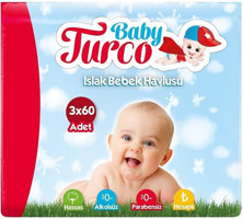 Baby Turco Alkolsüz 60 Yaprak 3'lü Paket Islak Mendil