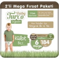 Baby Turco Doğadan 6 Numara Organik Külot Bebek Bezi 184 Adet