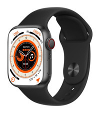 Ferrucci S8plus Ultra Long Standby Su Geçirmez 45 mm Silikon Kordon Dikdörtgen Unisex Akıllı Saat Siyah