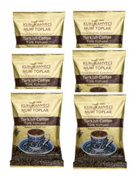 Nuri Toplar Sade Orta Kavrulmuş Türk Kahvesi 6x100 gr