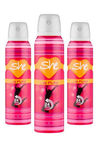 She Fun Sprey Kadın Deodorant 3x150 ml