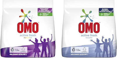 Omo Active Fresh Renkliler ve Beyazlar İçin 20 Yıkama Toz Deterjan 2x1.5 kg