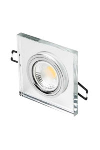 Cata Ct-6556 G10 Cam Tekli Başlık Kare Gömme Led Spot Lamba Gri