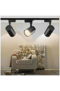 Zmr Metal 3'lü Başlık Silindir Sıva Üstü Led Ray Spot Siyah