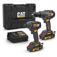 Cat DX12K 18 V Darbeli Akülü Şarjlı Profesyonel Matkap + Dx71 Kömürsüz Darbeli Tornavida