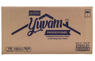 Komili Dispenser Tek Katlı 12'li Z Katlama Kağıt Havlu